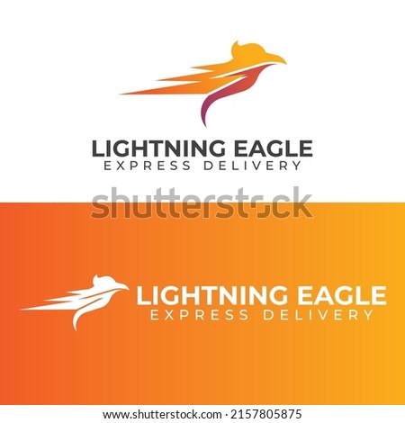 Lightning Eagle Logo Vector Illustration . Express Delivery 