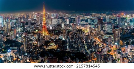 The most beautiful Viewpoint Panoramic Tokyo tower in tokyo city ,japan.