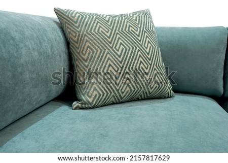 Sofa isolated on white background. Including clipping path. Fragment Sofa cushions
