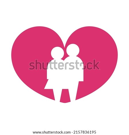 Love in the family, line symbol, vector icon for user interface.