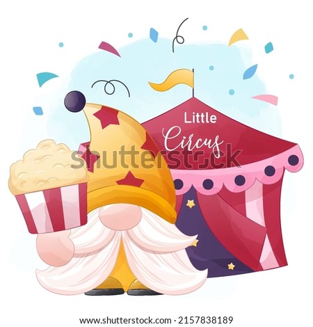 Cute Circus Gnome Illustration for decoration