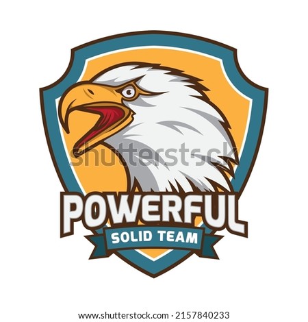 Eagle head vector illustration with shield logo design, perfect for tshirt and sport team mascot logo design