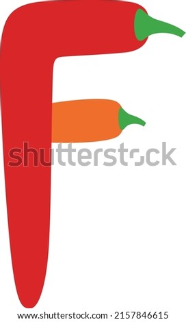 Chili pepper alphabet, vector illustration