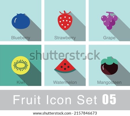 Fruit icon design set, vector illustration