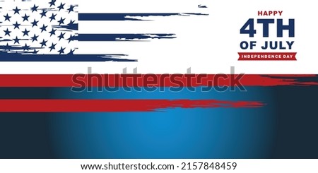 Happy fourth july holiday in the US. american independence day greeting card vector illustration
