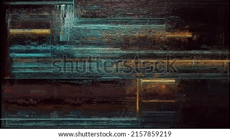 Artistic background image. Abstract painting on canvas. Contemporary art. Handcrafted art. Colorful texture. Modern art. Brush sweep. Painting with grease paint streaks on the surface 