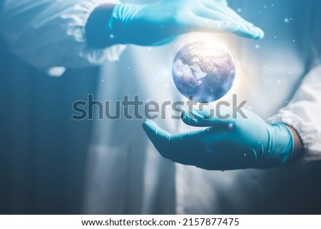 concept of loving the world Environment creates health, protection against viruses and global warming. Elements of this image furnished by NASA.
