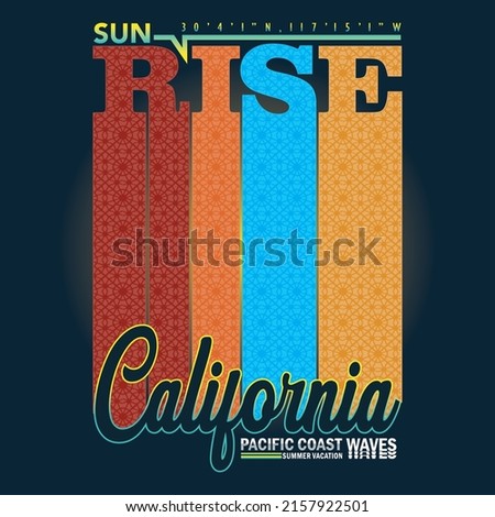 sunrise  california tee typography graphic design for print t shirt,vector illustration 