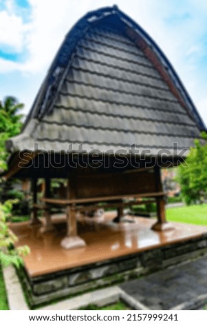 Defocused abstract background of traditional Balinese building