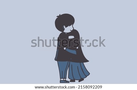 Muslim romantic couple vector art flat illustration
