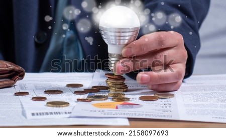 business finance and saving power.new idea solar energy