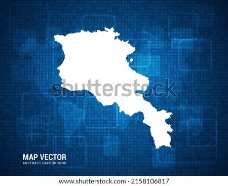 Armenia map with abstract blue background technology pixel board texture.