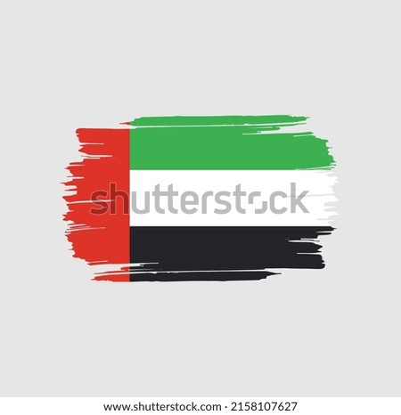 United Arab Emirates colorful brush strokes painted national country flag icon
