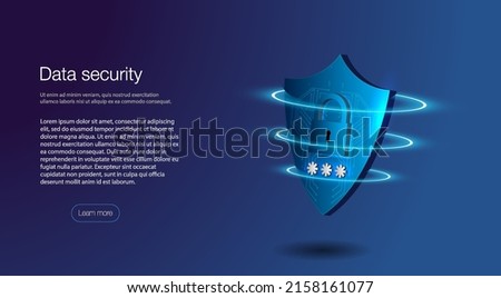  The concept of mobile phone and personal data protection. Vector Security Data Protection concept Data secure. Safety internet technology, data secure. Vector Royalty-Free Stock Photo #2158161077