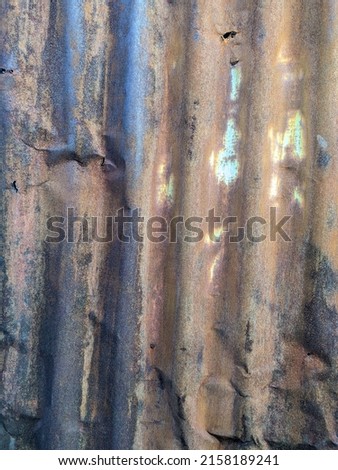 close-up background photo, rusty zinc looks old and dirty