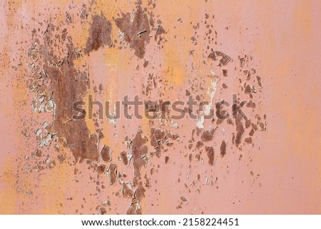 Iron, colored and rusty texture. Shabby metal surface in full screen.