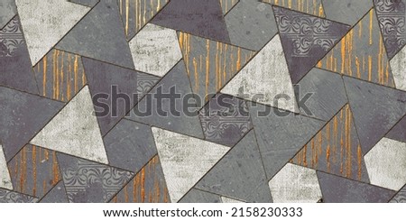 Colorfull wall art mixed digital tiles design for interior home or ceramic tiles design. Royalty-Free Stock Photo #2158230333
