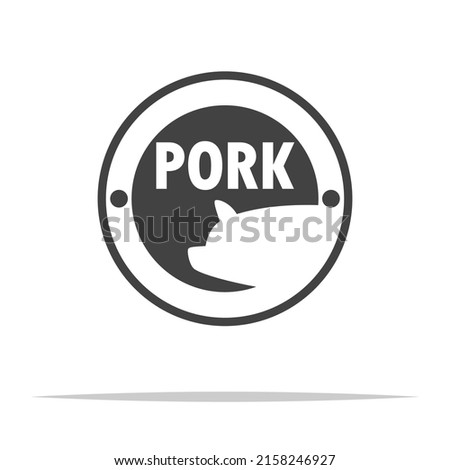 Pork label icon transparent vector isolated