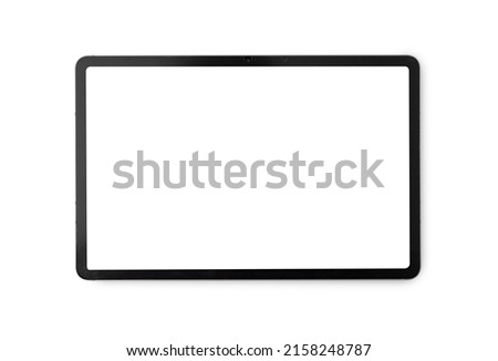 Tablet computer mockup isolated on white background with clipping path. Royalty-Free Stock Photo #2158248787