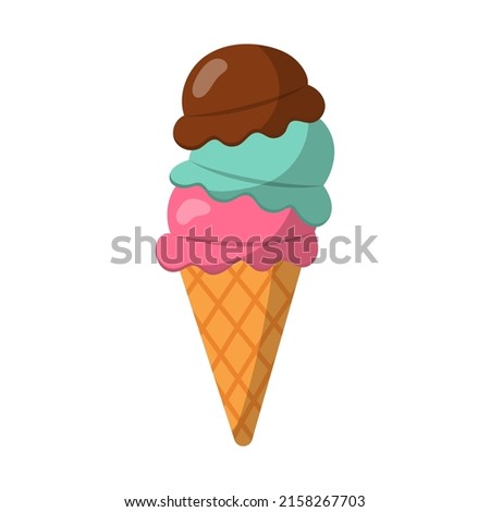 Illustration of an ice cream cone waffle. vector isolated on a white background