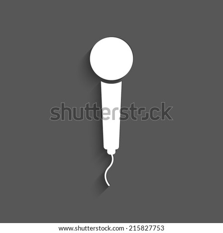 microphone icon with shadow on a grey background