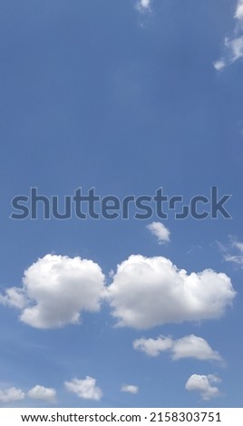 Abstract Twin Cloud On Blue Sky Perfect For Background