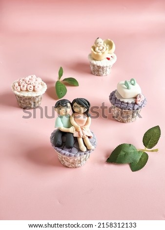 Cupcake. Cute cupcake with pink background
