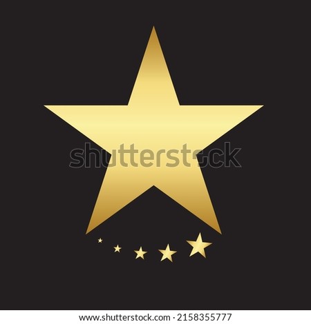 Gold Star Logo Vector Elegant Style With Black Background