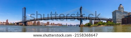 Panorama of  Manhattan Bridge in New York City, NY, USA