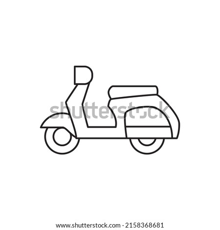 Vintage Scooter Motorcycle transportation icon line style icon, style isolated on white background