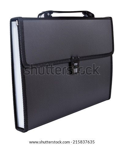 black briefcase isolated on white background