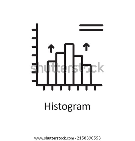 Histogram vector outline Icon Design illustration. Data Analytic Symbol on White background EPS 10 File