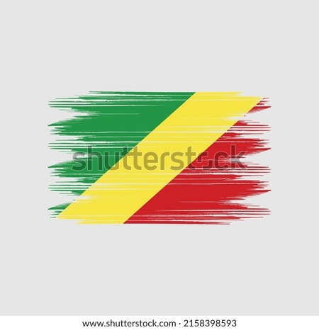 Congo Flag Brush Vector Illustration
