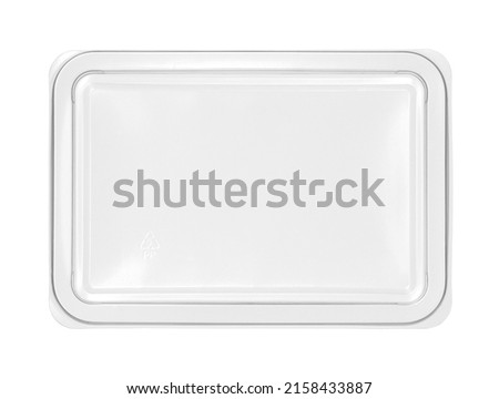 Plastic box lid cover top view (with clipping path) isolated on white background Royalty-Free Stock Photo #2158433887