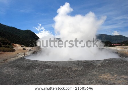 Mud volcano in Plateau Dieng National Park, Java, Indonesia