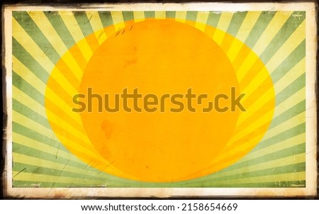 retro grunge sunburst background with texture space