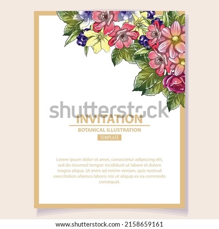 Romantic wedding invitation card. Wedding, marriage, bridal, birthday, Valentine's day.