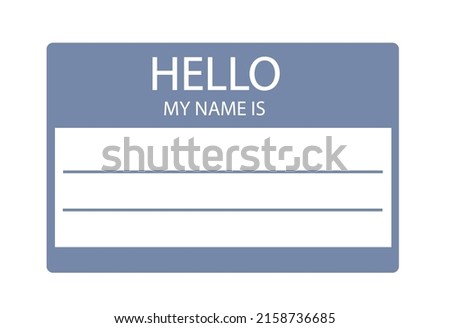 Hello, my name is introduction flat label