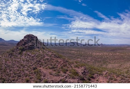A scenery of the Tonto National Forest with Hohokam ruins, hillfort, petroglyphs in Arizona, the US