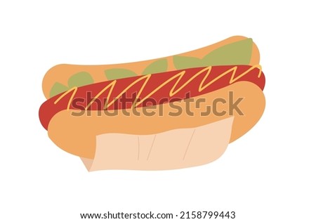 Hot dog delivery services. Fast food shipping, online ordering vector illustration