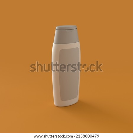 White Plastic Tube with Face, Hand and Body Cream on an Orange Background. 3d Rendering