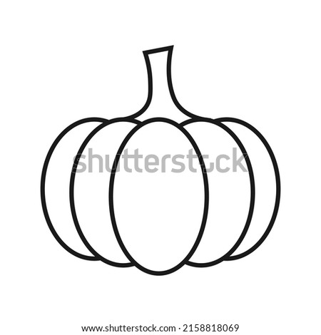 Pumpkin - squash for Halloween or Thanksgiving line art vector icon for apps and websites