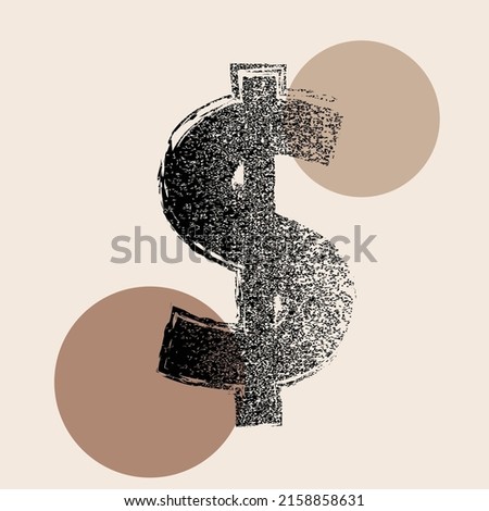 Dollar symbol. Grunge textured dollar .vector 