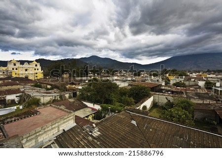 Skyline of Antigua, Guatemala.