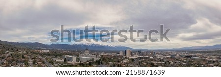Salt Lake City, Utah. Large Panorama of city with State Capitol and downtown.
