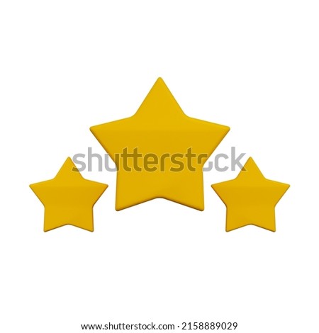 3d illustration stars icon isolated