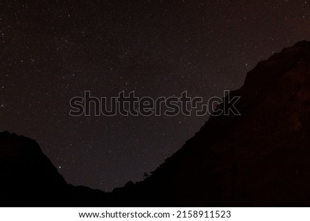 A starry landscape vistas in Salkantay, Peru