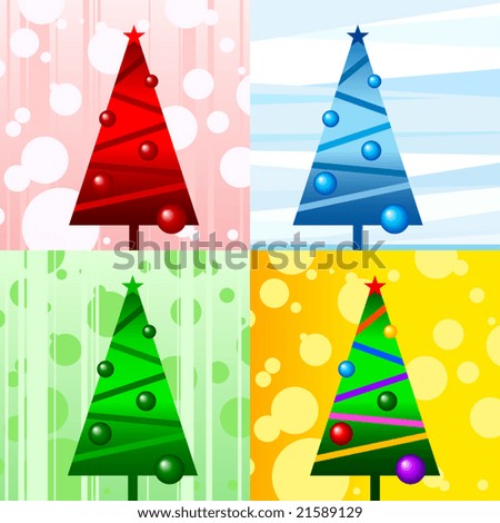 Vector illustration of a styled fir in four colours pattern.