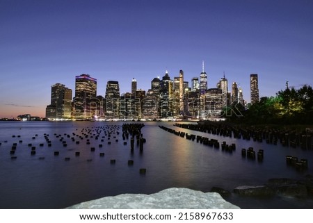 The view of Manhattan at night  New York City, United States 