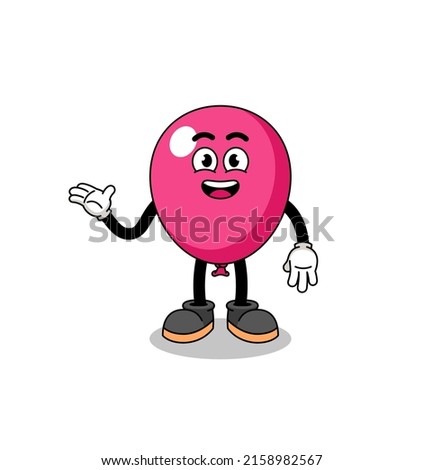 balloon cartoon with welcome pose , character design